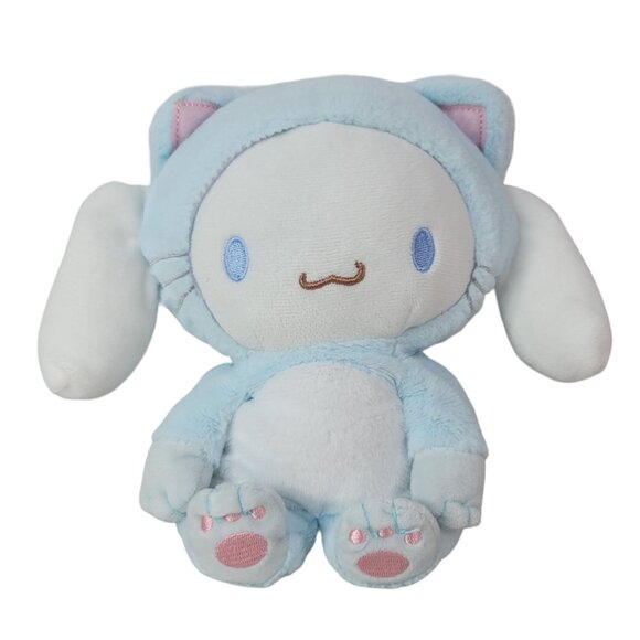 Sanrio Cinnamoroll Dog Plush Blue 9" Bunny Cat Outfit Pink Bow Floppy Mascot Toy - Picture 1 of 8